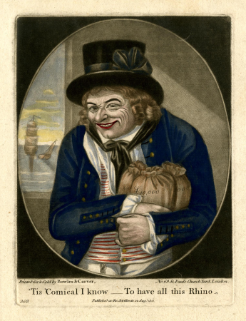 'Tis Comical I know - To have all this Rhino, Robert Dighton, between 1766 and 1799