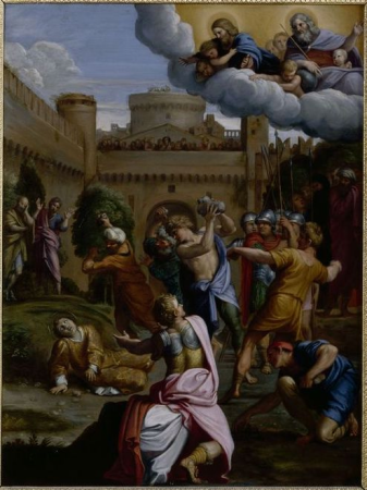 The lapidation of Saint Stephen, Domenichino, between 1605 and 1607