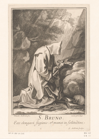 H. Bruno S. Bruno (titel op object), RP-P-OB-41.505, Gérard Audran, between 1650 and 1703