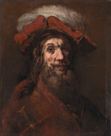Man in plumed beret, Rembrandt, between 1659 and 1661