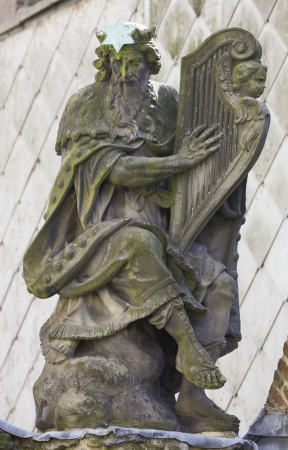 David King as psalmist, Willem Ignatius Kerricx, between 1734 and 1747