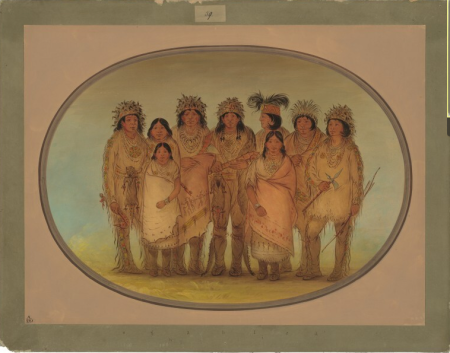 Nine Ojibbeway Indians in London, George Catlin, between 1861 and 1869