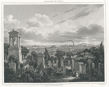 View of Père-Lachaise. On the left, monument to General Foy, Christophe Civeton, 1829