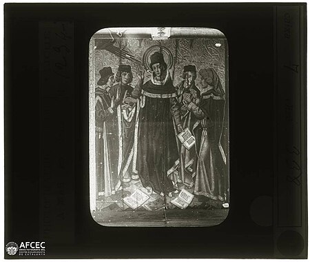 Detail of the Sant Agustí altarpiece in the Sant Agustí convent in Barcelona, Jaume Huguet, Entre 1888 i 1916