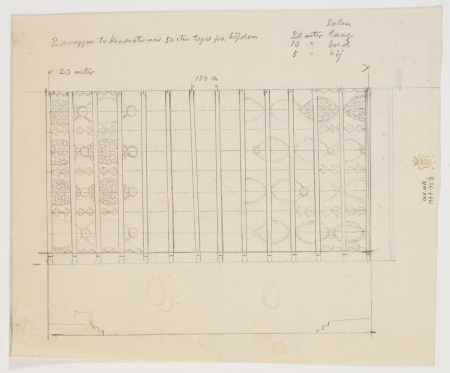 Draft for ceiling decoration and various notes regarding dimensioning, Joakim Skovgaard
