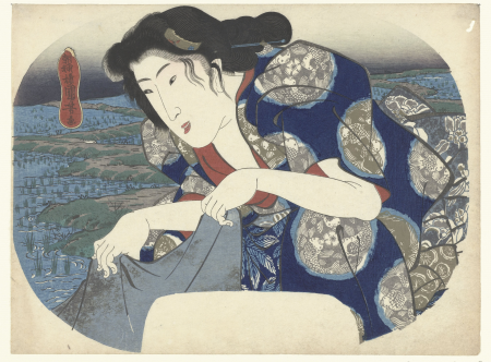 Kleding wassende vrouw, RP-P-2008-228, Utagawa Kuniyoshi, circa 1843
