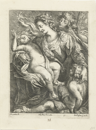 Maria met Christus en Johannes, RP-P-1878-A-747, Camillo Procaccini, between 1650 and 1670
