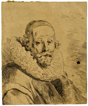 Rembrandt - After - Portrait of Jan Uytenbogaert, preacher of the Remonstrants, half-length seated to right facing front, wearing ruff and skull-cap, Sheepshanks.6115, Rembrandt