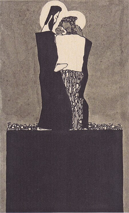 Zwei Männer mit Nimben, Egon Schiele, circa 1909