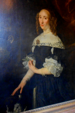 "Lady with little dog and myrtle branch" (before 1645) by Abraham van den Tempel (Leeuwarden about 1622-Amsterdam about 1672) - Royal Palace of Naples (43868949714)