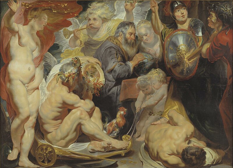 Allegory on Science. Minerva and Cronus protect Science against Envy and Ignorance, Jacob Jordaens, circa 1617