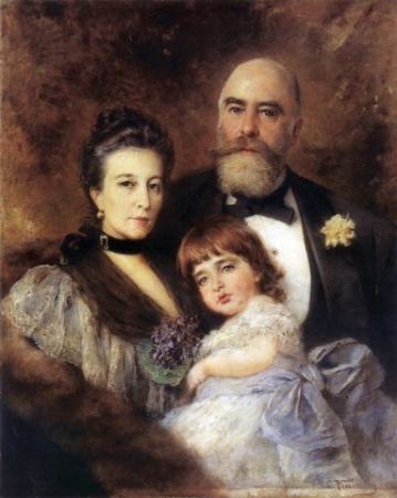 Group Portrait of M.S. Volkov, S.N. Volkova and S.M. Volkov-Monsey, Konstantin Makovsky, 1900
