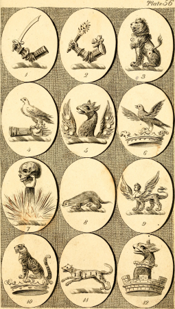 British crests - containing the crests and mottos of the families of Great Britain and Ireland; together with those of the principal cities; and a glossary of heraldic terms (1817) (14781574484), 1817