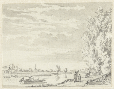 Rivierlandschap, RP-T-1889-A-2236, Ernst Willem Jan Bagelaar, between 1785 and 1837