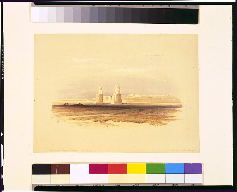 Statues of Memnon Thebes Decr 4th 1838 - David Roberts, R.A. LCCN2002717578, David Roberts, 1846