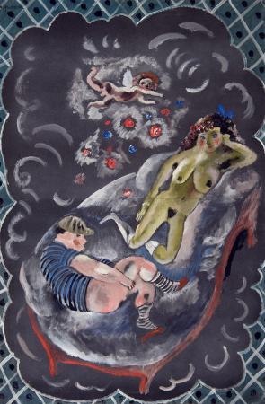 Two Figures and Cupid, Jules Pascin, circa 1920