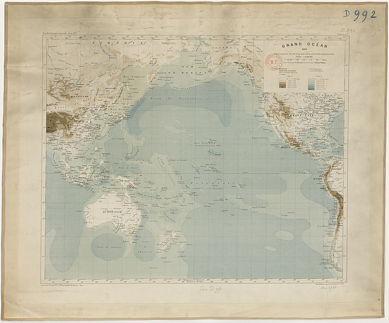 Great Ocean, 1889, based on the text of the "New Universal Geography" and other recent documents. 1/44, 000 / Map drawn up by C. Perron; under the direction of Elisée Reclus