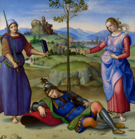 An Allegory ('Vision of a Knight')., Raphael, circa 1504