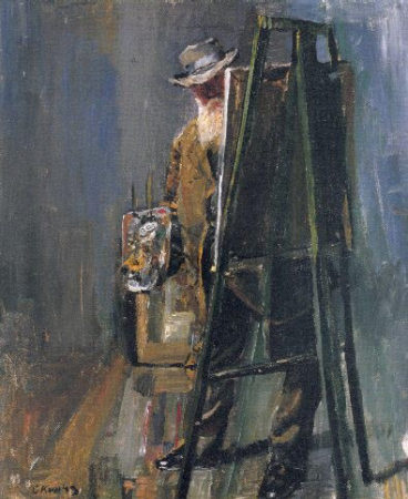 Self-Portrait by the Easel, Christian Krohg, 1912