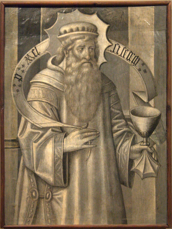 Compartment of the reverse of the predella of Santa Maria de Ripoll- Melquisedec, Jaume Huguet