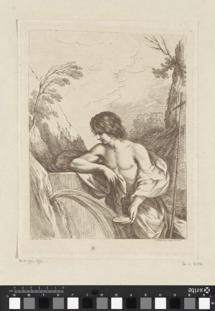 Johannes de Doper in de wildernis, RP-P-1951-692, Guercino, between 1738 and 1815
