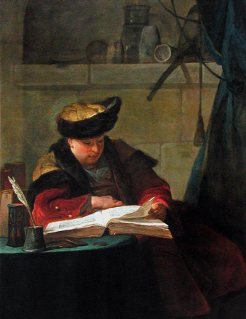 A Chemist in his laboratory, called The Whisperer, Jean-Baptiste-Siméon Chardin, 1734