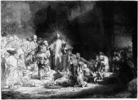 Christ Preaching (The Hundred Guilder Print)., Rembrandt, circa 1646-1650