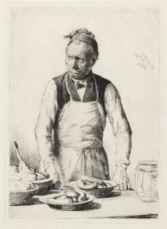 Spækhøkeren bag sin disk, Carl Bloch, 1882
