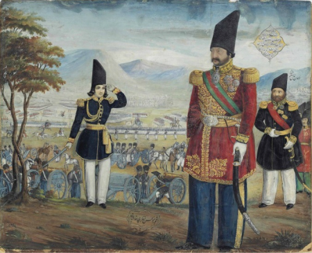 Ardashir Mirza Reviews his troops, circa. 1850-1851