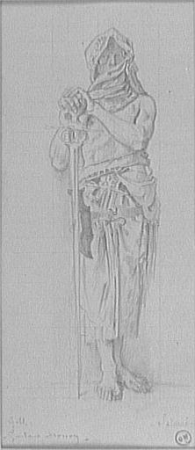 Study of an executioner facing Salome dancing before Herod, Gustave Moreau