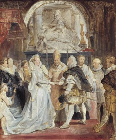 The marriage "in procuratione" (sketch for the Medici cycle), Peter Paul Rubens, between 1622 and 1623