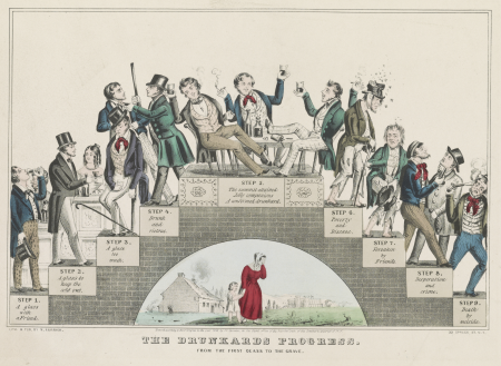The drunkards progress. From the first glass to the grave, Nathaniel Currier, 1846