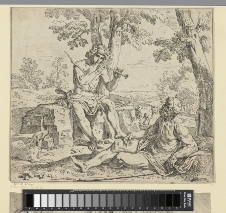 Mercurius en Argus, RP-P-OB-35.530, Simone Cantarini, between 1622 and 1648