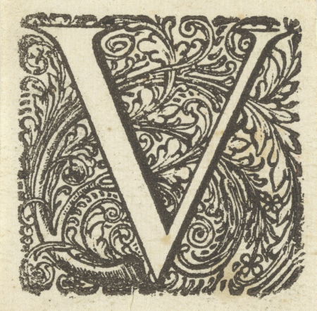 Letter V in een geornamenteerde omlijsting, RP-P-BI-4362, Dirck de Bray, between 1600 and 1699