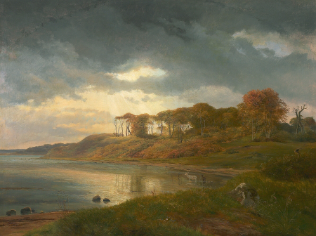 A bay in Kalundborg Fjord at Asnæs Skov., Johan Lundbye, December 1839