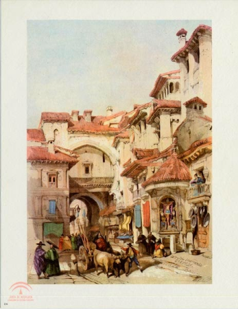 Front facade of the Arc of the Ears, Granada, David Roberts