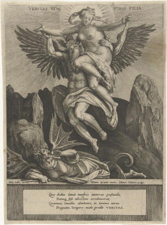 Waarheid is de dochter van tijd, RP-P-BI-6125, Jan Collaert II, between 1576 and 1628