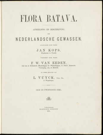 Flora Batava. Illustration and Description of Dutch Plants. Twenty-third Part., 1911
