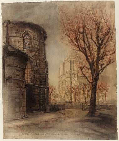 Notre-Dame de Paris vue de Saint-Julien le pauvre. Mars 1912. D.3828, Charles Jouas, En 03–1912