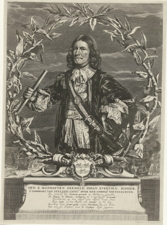 Portret van Johannes Evertsen, RP-P-OB-7680, Arnold de Jode, between 1658 and 1667