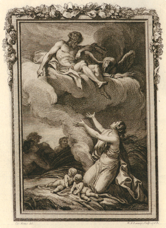 Jupiter transforms into frogs peasants who had insulted Latona, Charles Monnet