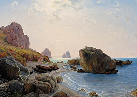Marina Piccola on Capri., Christian Frederik Ferdinand Thøming, between 1820 and 1873