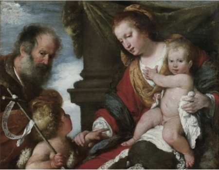 The Holy Family with St. John the Baptist, Bernardo Strozzi, circa 1630