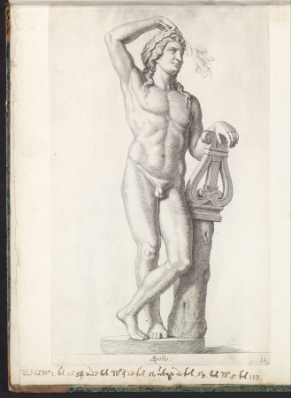 Sculptuur van Apollo Apollo (titel op object), RP-P-2016-591-45-1, between 1646 and 1670