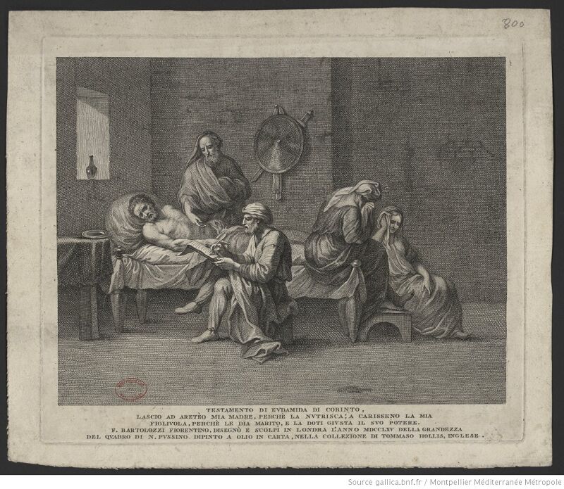 Bartolozzi, Francesco - Testament d'Eudamidas de Corinthe, btv1b104883669, Nicolas Poussin