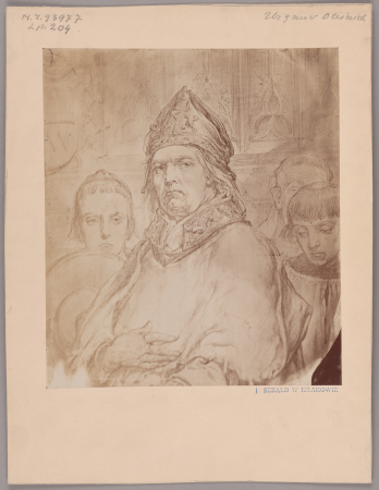 Photography: Jan Matejko, "Zbigniew Oleśnicki". Drawing sketch for a painting, Jan Matejko, circa 1900