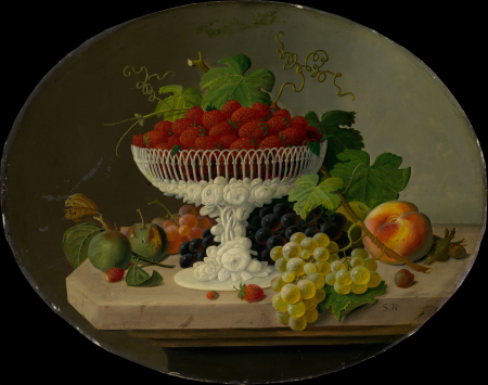 Still Life with Strawberries in a Compote, Severin Roesen, between 1865 and 1870