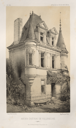 Picturesque Architecture or Monuments of the 15th and 16th Centuries: French Castles of the 15th and 16th Centuries: Pl. 9, Old Chateau of Villeneuve (Yonne), Victor Petit, 1860