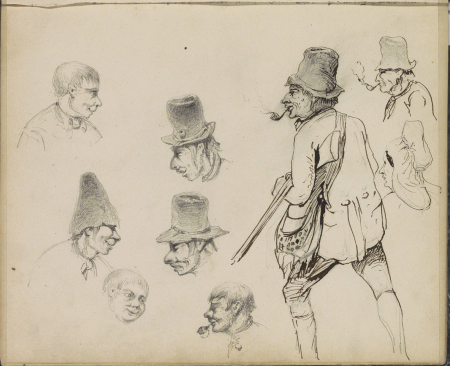 Jager met een geweer en pijp, RP-T-1994-27-59(R), Johannes Tavenraat, between 1841 and 1853