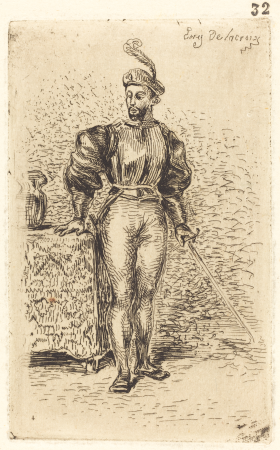 A Man with Weapons, Eugène Delacroix, 1833